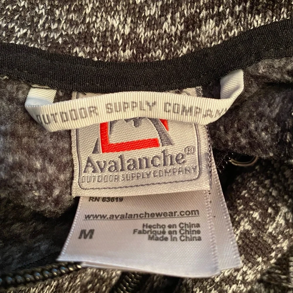 Avalanche Black and White Marled Fleece Lined Jacket Size Medium